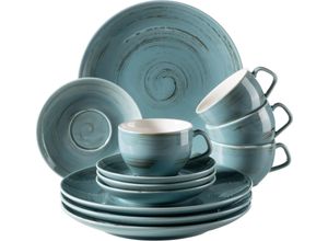 9001794703673 - Kaffeeservice HOME AFFAIRE Geschirr-Set Service Arnust Geschirr-Sets Gr 12 tlg blau (hellblau) Geschirr-Sets für 4 Personen Porzellan 12 Teile