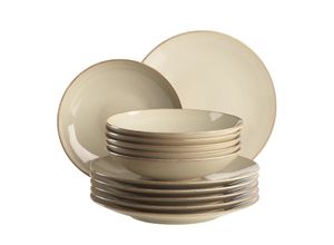 9001794800143 - MÃSER Serie Ossia Teller-Set fÃ¼r 6 Personen Sand 12 tlg - B-Ware sehr gut