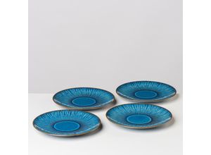 9001794894647 - Speiseteller GIPFELSTÜCK Eisfall Gr 27 cm blau Speiseteller Scandi-Style glänzende Reaktivglasur jedes Stück ein Unikat