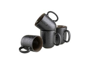 9001794934220 - Kaffeebecher-Set Steinzeug Niara 4 (Farbe Schwarz Grau) 9001794934220 - Kaffeebecher-Set Steinzeug Niara 4 (Farbe Schwarz Grau)