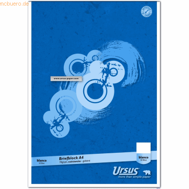 9001939820715 - Briefblock Basic A4 weiß blanko 50 Blatt 9001939820715 Ursus