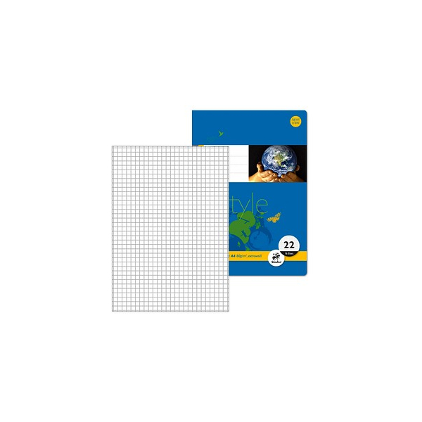 9002244550984 - Schulheft 040416022 Style Lineatur 22   kariert A4  80g blau 16 Blatt   32 Seiten 9002244550984 10 Stück