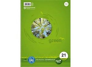 9002244851982 - Ursus Green Notebook DIN A4 Liniert Spiralbindung Papier Grün Nicht perforiert Recycled 160 Seiten