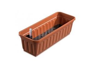 9002371980692 - Blumenkasten mit Wasserspeicher Balkonkasten 60cm - 100cm 80 cm terracotta