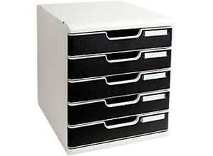 9002493023932 - Schubladenbox Modulo 301014D lichtgrau schwarz 5 Schubladen geschlossen 9002493023932 301014D