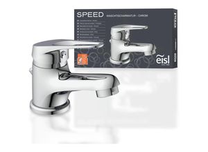 9002560679819 - Eisl - speed Waschtischarmatur mit Zugstange Wasserhahn Bad mit Ablaufgarnitur platzsparende Mischbatterie Waschbecken Chrom - Chrom