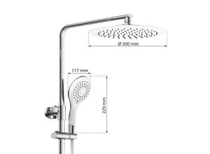 9002560796752 - EISL Duschset GRANDE VITA Duschsystem mit Thermostat und Ablage Chrom Weiß