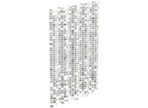 9002560799210 - Eisl - Textil Duschvorhang mit Motiv mosaik grau (180x200 cm) waschbarer Antischimmel Vorhang blickdichter Vorhang Dusche - Grau