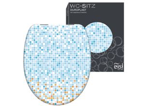 9002560799265 - Eisl - wc Sitz mosaik blau Duroplast Toilettendeckel mit Absenkautomatik Motiv Klobrille Klodeckel Toilettensitz - Motiv