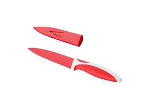 9002655012835 - Kelomat Allzweckmesser beschichtet 13 cm rot weiss händisch geschärfte Klinge Chromstahl