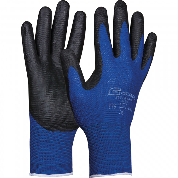 9002701850817 - GEBOL Handschuh Super Grip 709285_08 Gr8 1Paar blaugrau 9002701850817 Handelsgesellschaft