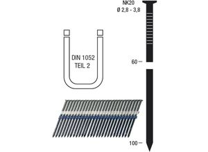 9002730442267 - No Brand - Nagelstreifen NK20 46 x 145 mm hbk blank geharzt Kunststoffgebunden 20 Grad