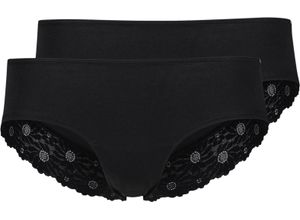 9002755590059 - SKINY® Cottonlace Essential Hüftslips 2er-Pack Spitze für Damen schwarz 42