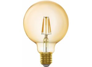 9002759118662 - Eglo - Smart led Leuchtmittel Vintage Filament Glühbirne E27 Retro Edison Lampe Kugel dimmbar Glas amber App Steuerung 55W 500Lm 2200K warmweiß