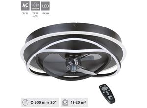 9002759351465 - Eglo - 35146 led Deckenventilator namori abs schwarz Acryl milky 4X9W 2700-6500K H14cm Ø50cm