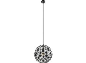 9002759396183 - Eglo - Pendelleuchte Skoura edle Hängelampe für Wohnzimmer und Esstisch hängende Design-Esszimmerlampe aus Metall in schwarz E27 Fassung ∅ 41 cm