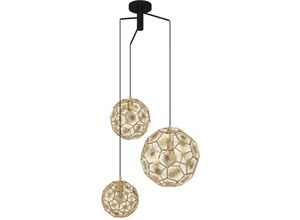 9002759397586 - Pendelleuchte Skoura 3-flammige Cluster Hängelampe für Wohnzimmer und Esstisch im Vintage-Design edle Retro Esszimmerlampe aus Metall in Messing