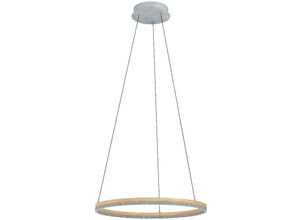 9002759398965 - Led Pendelleuchte Cadinaro dimmbare Hängelampe für Wohnzimmer und Esstisch hängende Esszimmerlampe mit Ring aus Holz und Metall in Beton-Optik