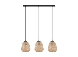 9002759432621 - Eglo - 43262 nature Hängeleuchte dembleby Holz natur E27 3X40W L90cm B20cm H110cm dimmbar