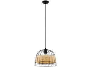 9002759433116 - 43311 nature Hängeleuchte anwick Stahl schwarz Rattan natur E27 1X40W H110cm Ø37cm dimmbar - Eglo