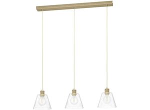 9002759436346 - Eglo 43634 Hängeleuchte COPLEY goldfarben klar E27 3X40W L90 B20 H110cm dimmbar