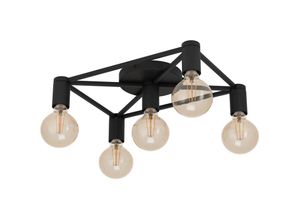 9002759437213 - Deckenlampe Speke 5-flammige Deckenleuchte Deckenbeleuchtung Vintage Industrial Retro Wohnzimmerlampe aus Stahl in schwarz Lampe Decke mit E27