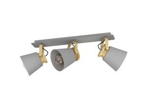 9002759438371 - Eglo - Deckenstrahler Twicken 3-flammige Deckenlampe mit schwenkbaren Spots Deckenleuchte aus Metall in Grau und Gold Deckenspot mit E27 Fassung