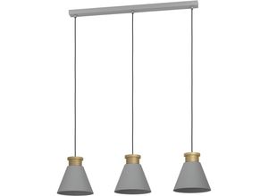 9002759438395 - Eglo - Hängelampe Twicken Esstisch Pendelleuchte 3-flammig elegante Esszimmerlampe aus Metall in Grau und Gold Hängeleuchte mit E27 Fassung