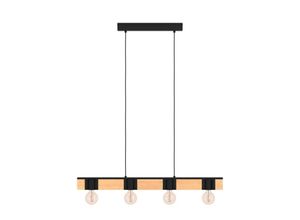 9002759439026 - 43902 Hängeleuchte bailrigg Stahl schwarz Holz braun E27 4X40W L895cm B45cm H110cm dimmbar - Eglo 9002759439026 - 43902 Hängeleuchte bailrigg Stahl schwarz Holz braun E27 4X40W L895cm B45cm H110cm dimmbar - Eglo