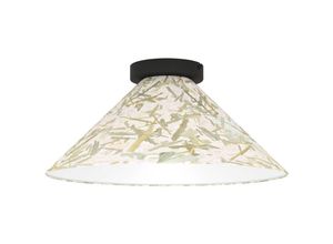 9002759439415 - Eglo - Deckenlampe Oxpark Deckenleuchte im Japandi Design nachhaltige Wohnzimmerlampe aus Textil mit Bambusblättern Flurlampe mit E27 Fassung