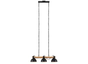 9002759439927 - Pendelleuchte Lubenham in Schwarz und Natur E27 3-flammig - black - Eglo