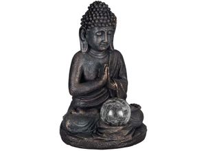 9002759489694 - 48969 led Solarleuchte zsolar buddha Kunststoff grau 1X006W L18cm B16cm H27cm mit Schalter ein aus - Eglo