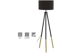9002759491482 - 49148 Stehleuchte bidford braun cappuccino gold E27 max1X40W Ø46cm H154cm mit Kabelschalter - Eglo