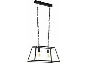 9002759498832 - Eglo - Hänge Leuchte Glas Decken Lampe schwarz Design Pendel Industrie Stil Ess Zimmer Beleuchtung 49883