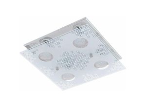 9002759752347 - Eglo - Deckenleuchte Chrom Edelstahl Glas quadratisch Deckenlampe 4x GU10 led 4x 200 Lumen warmweiß 29x29x85cm Wohnzimmer Esszimmer 75234