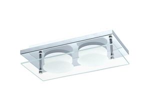 9002759753276 - Eglo 75327 Wandleuchte Deckenleuchte ABIOLA LED 2x6W Stahl chrom Glas klar satiniert 3000K L22cm B115cm H55cm