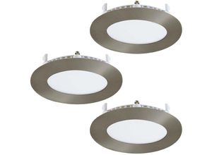 9002759754259 - 75425 Einbauleuchte fueva 3 led 3x27W Metallguss nickel-matt Kunststoff weiss 3000K Ø85cm - Eglo