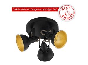 9002759755140 - Eglo - Deckenstrahler Thornton Deckenlampe mit 3 Spots Vintage Deckenleuchte Wohnzimmer Retro Lampe Decke Wohnzimmerlampe aus Metall in Schwarz