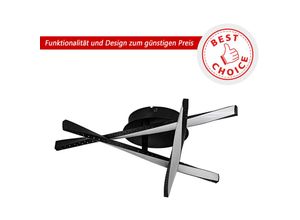 9002759756840 - Led Deckenleuchte Adeje minimalistische Deckenlampe aus Metall in schwarz und Kunststoff in weiß Lampe Decke für Wohnzimmer Schlafzimmer und Flur