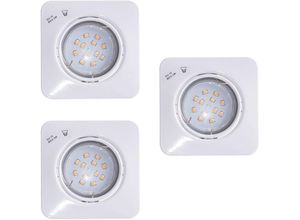9002759782276 - Eglo - 3er Set led Einbauspots Deckenleuchte Einbaustrahler Spotleuchte verstellbar Metall weiß 5W 400lm 3000K warmweiß b 85 cm