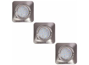 9002759782290 - Eglo - Einbauleuchte Deckenleuchte Deckenlampe Wohnzimmer schwenkbar Metall nickel matt 1x led 5W 400Lm 3000K LxB 85x85cm 3er Set