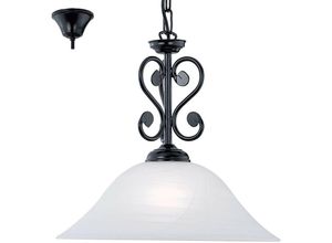 9002759910020 - Eglo - 91002 Hängeleuchte murcia schwarz weiß Alabasterglas E27 max 1X60W H110 Ø38 cm