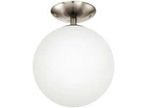 9002759915896 - Rondo - 1 Light Semi Flush Globe Deckenleuchte Satin Nickel E27 - Eglo