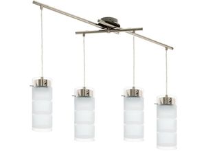 9002759935436 - 93543 Hängeleuchte Olvero in nickel-matt Glas satiniert weiß klar 4X7W L905 H110cm - Eglo
