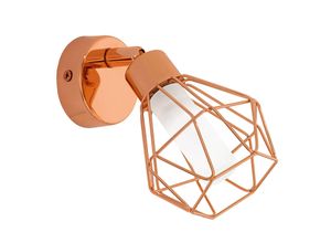 9002759955458 - Eglo - 95545 Spot Zapata in kupfer Glas satiniert weiß 1X3W Ø6cm