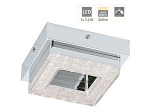 9002759956554 - Eglo - 95655 led Wandleuchte Deckenleuchte Fradelo in chrom mit klaren Kristallen 1X4W 12x12cm