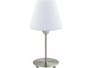 9002759957858 - Eglo 95785 Tischleuchte Damasco 1 Stahl nickel-matt Glas opal-matt weiß 1X60W H30cm Ø145cm mit Kabelschalter