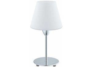 9002759957865 - Eglo - 95786 Tischleuchte Damasco 1 mit Schalter in chrom Glas opal-matt weiß 1X40W H30 ø 145cm