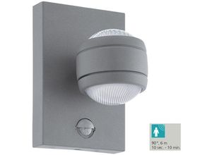 9002759960193 - 96019 led Outdoor Wandleuchte sesimba 1 Up & Downlight silber klar L13cm H195cm T14cm Sensor IP44 - Eglo