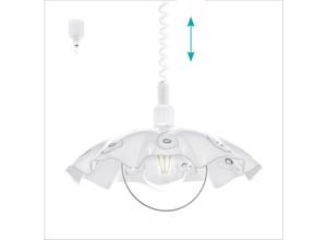 9002759960728 - Eglo - 96072 Hängeleuchte Vetro in weiß Glas satiniert Kristall weiß klar 1X40W H110 ø 415cm höhenverstellbar